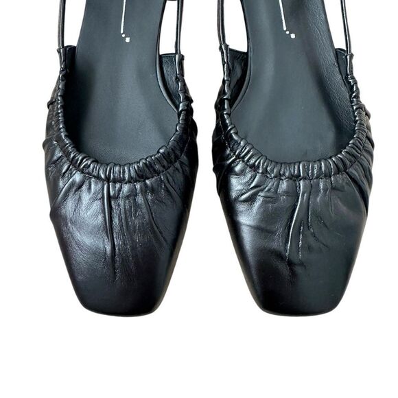 Intentionally Blank Daff Black Leather Slingback Flats| size  7.5 / 38 - Picture 5 of 13